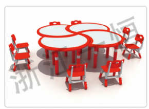 Plastic table and chair series可拼式月牙桌 （双边）